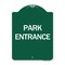 Signmission Designer Series Sign-Park Entrance, Green & White Aluminum Architectural Sign, 18" H, GW-1824-24453 A-DES-GW-1824-24453 - alternate 1